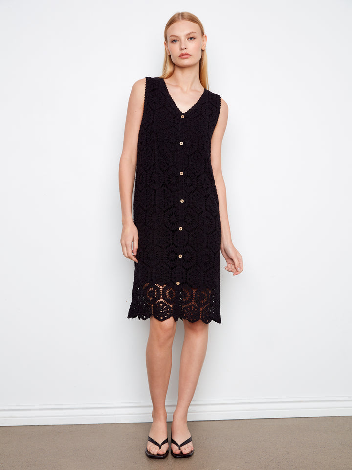 Charlie B Crochet Dress  C3243/631-001  Black