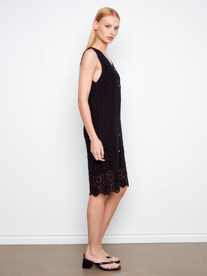 Charlie B Crochet Dress  C3243/631-001  Black