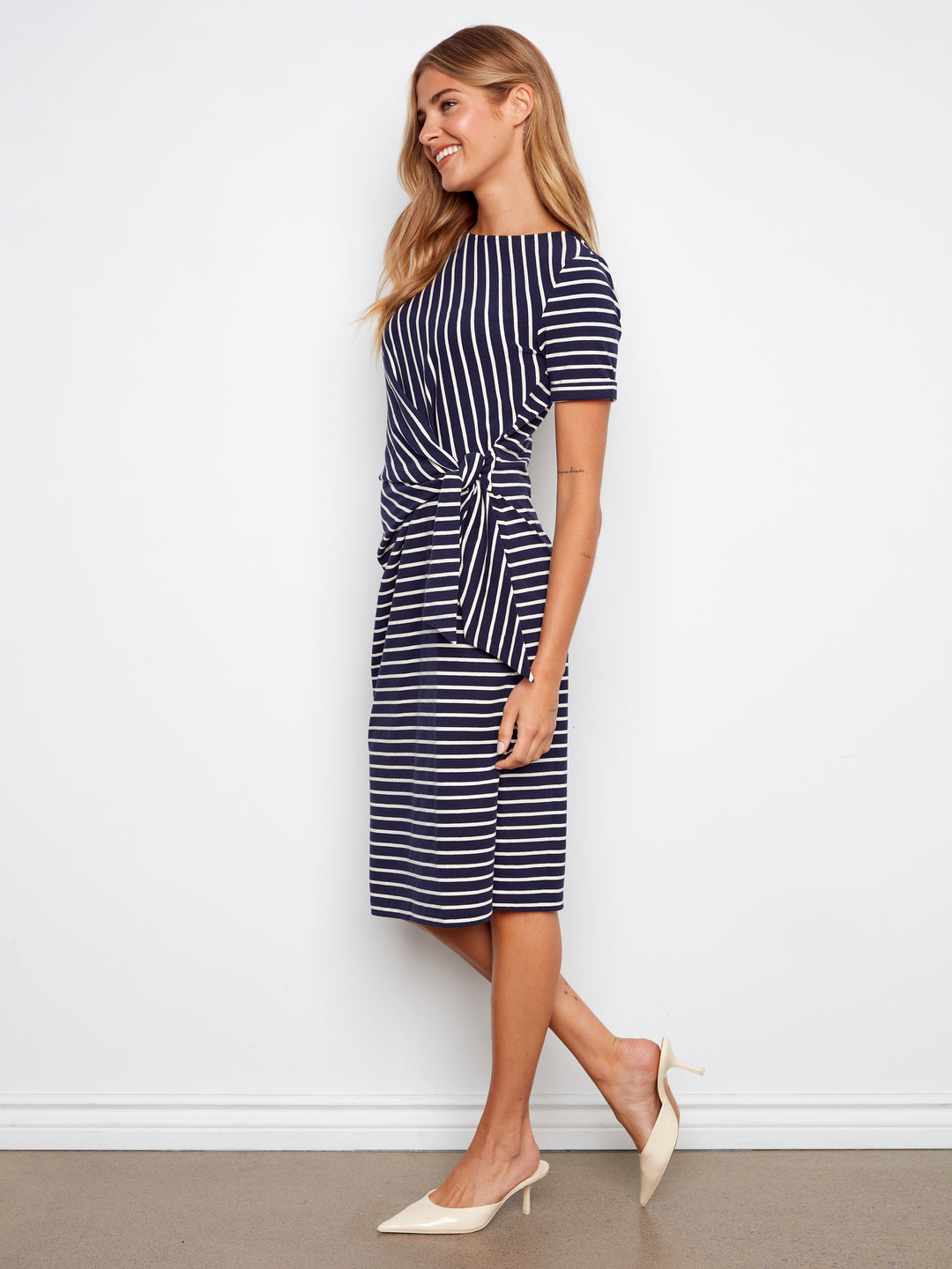 Charlie B Boat Neck Dress  C3250/579-117  Marine