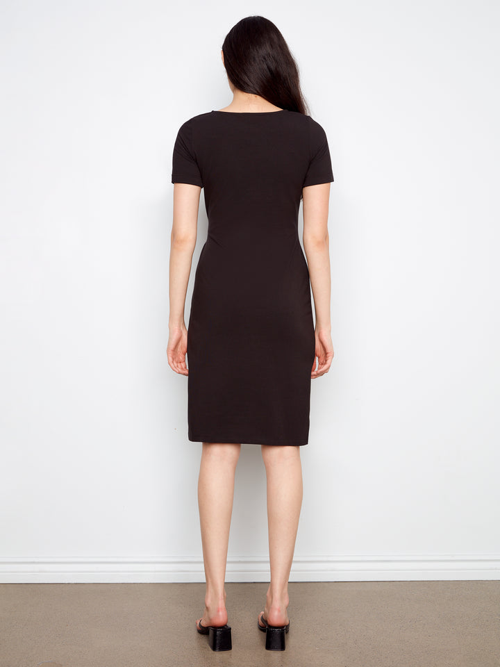 Charlie B Short Sleeve Dress  C3250/579-001  Black