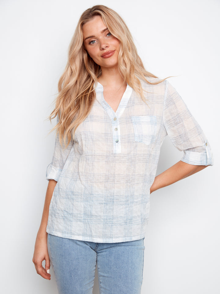 Charlie B V-Neck Top C4188 Etched
