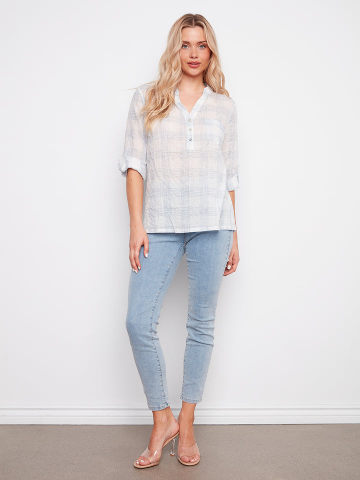 Charlie B V-Neck Top C4188 Etched