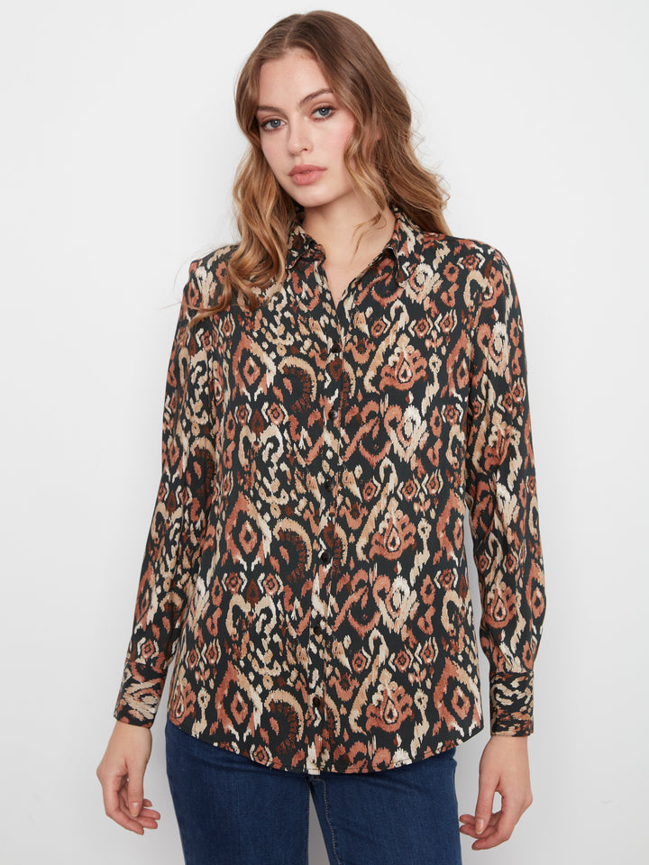 Charlie B Long Sleeve Button Up Shirt  C4252YY-P540  Kaia