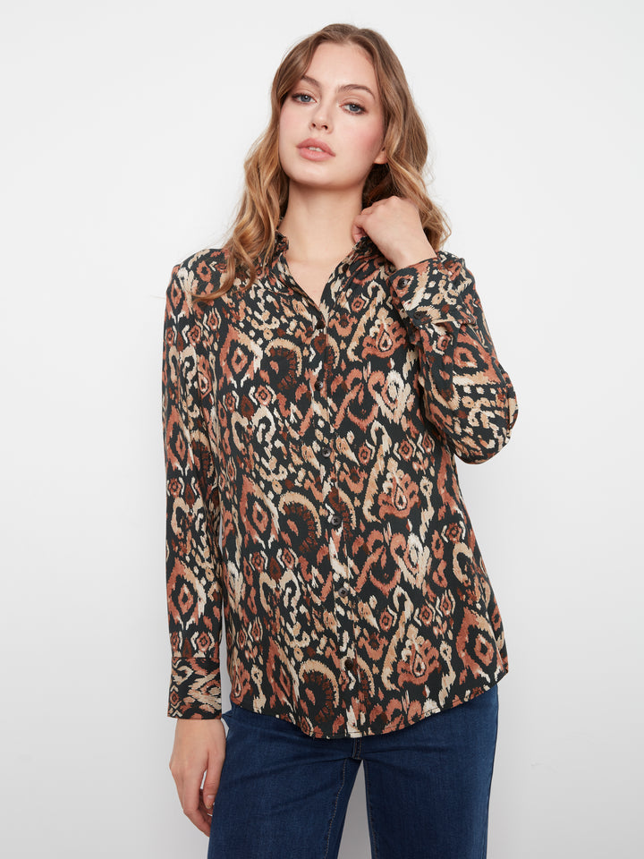 Charlie B Long Sleeve Button Up Shirt  C4252YY-P540  Kaia