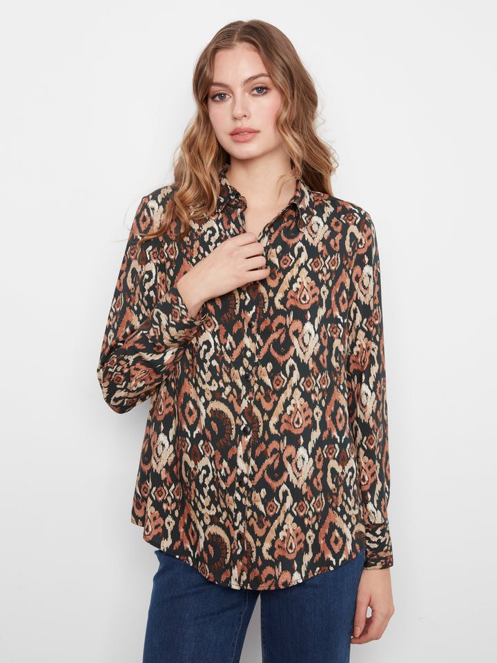 Charlie B Long Sleeve Button Up Shirt  C4252YY-P540  Kaia