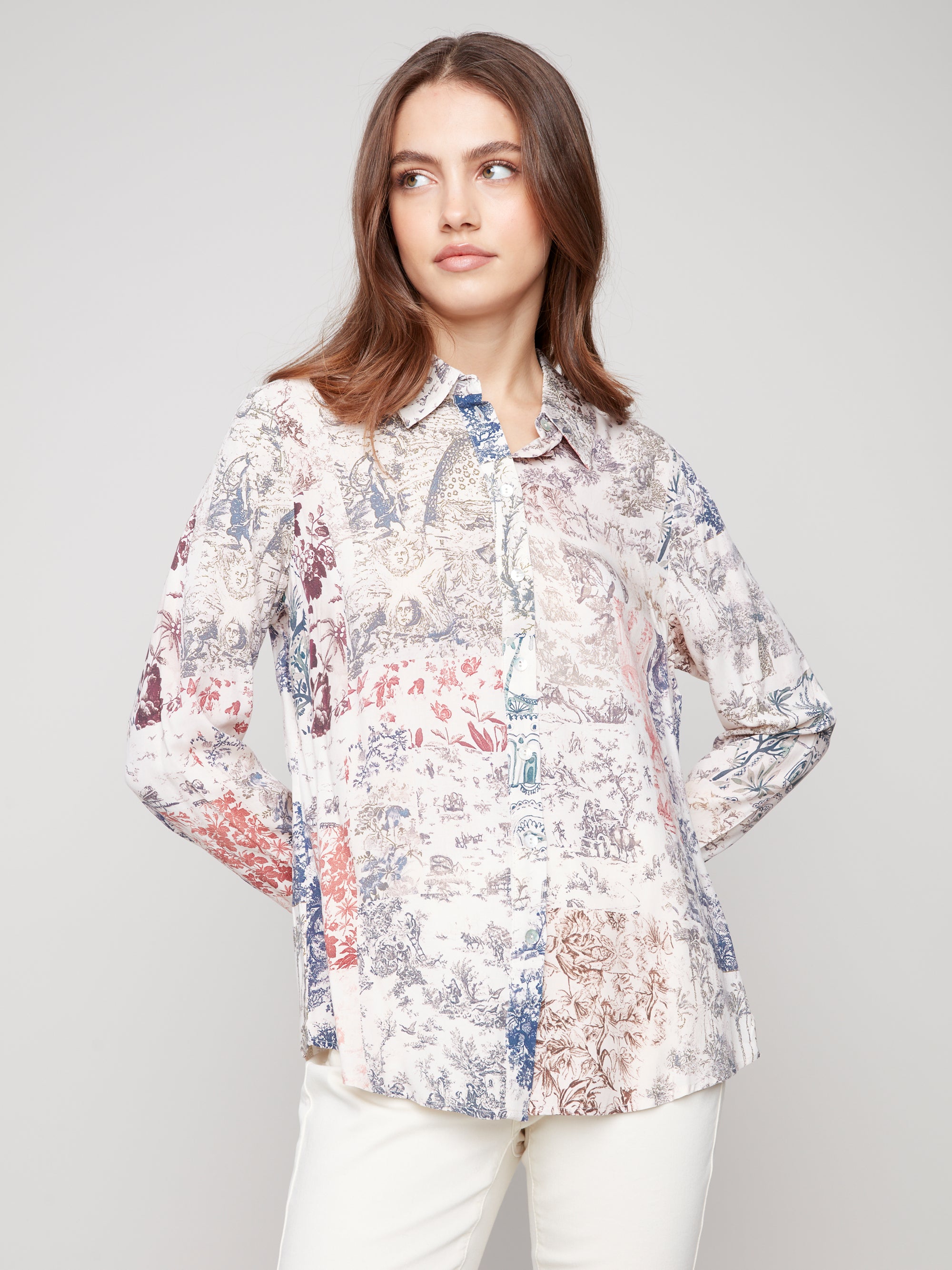 Charlie B Blouse C4252 Jacobean