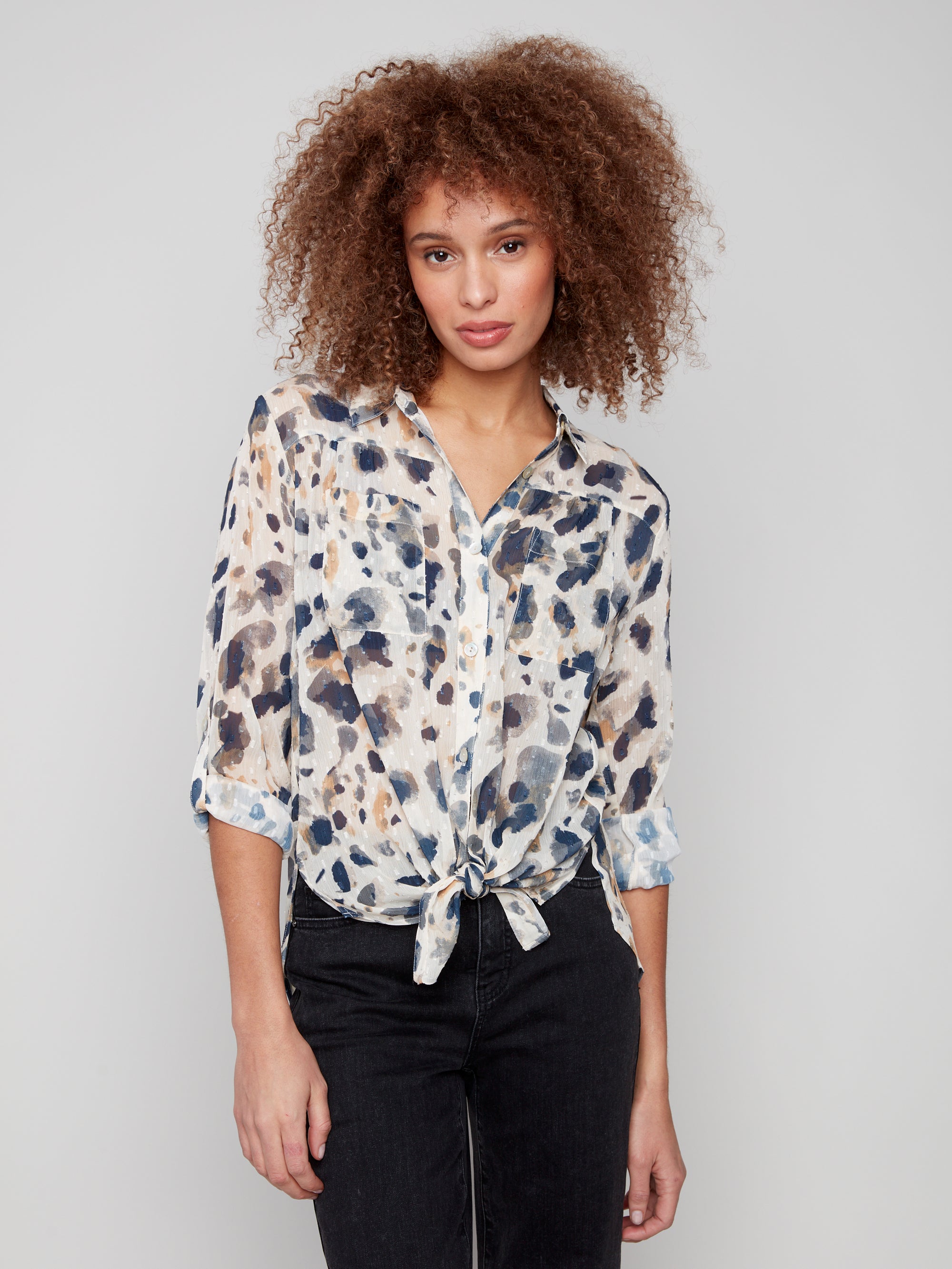 Charlie B Blouse C4308 Animal Print
