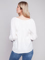 Charlie B Blouse with Embroidery  C4534  White