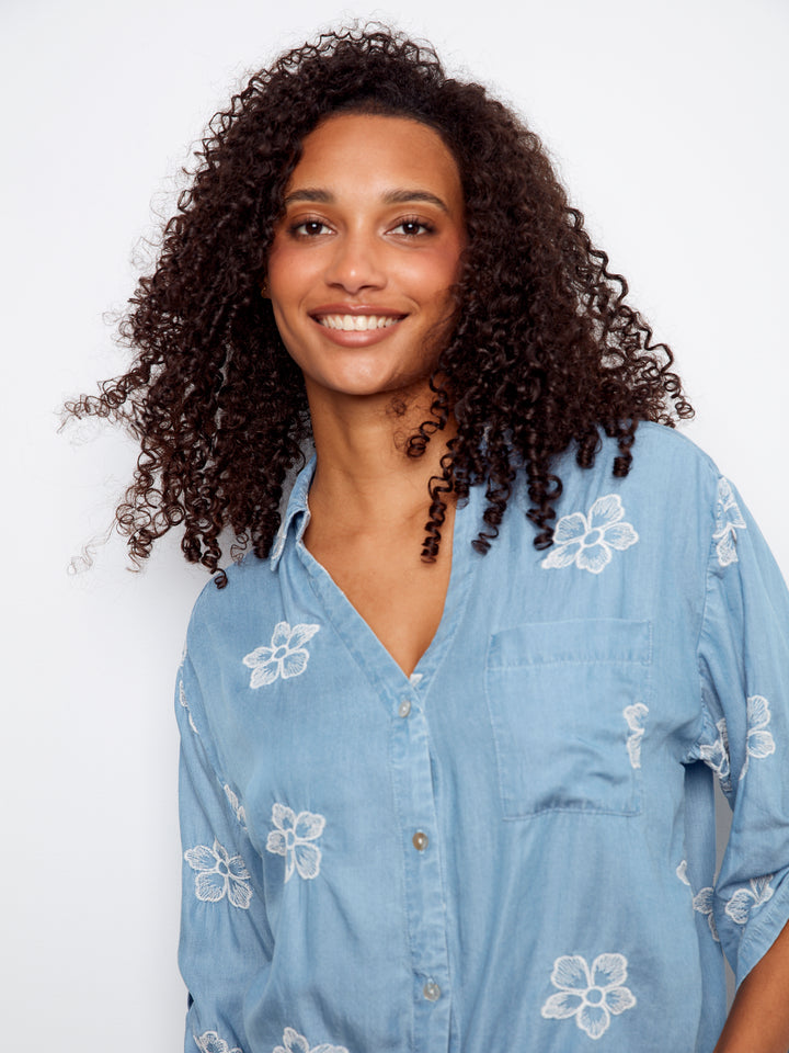 Charlie B Embroidered Shirt C4593
