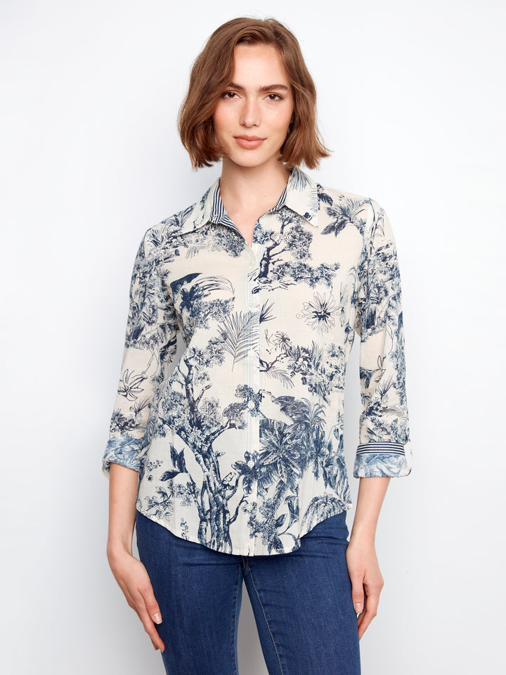 Charlie B Versailles Long Sleeve Blouse C4705-186C