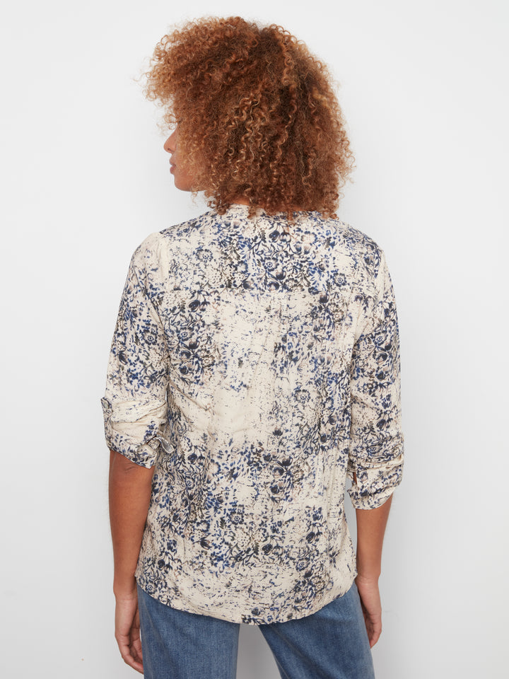 Charlie B Printed Roll-Up Sleeve Blouse  C4713/634A  P341  Seraphine