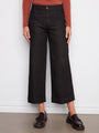 Charlie B Cropped Patch Pocket Flare Jean with Lurex  C5538RR-001  Black