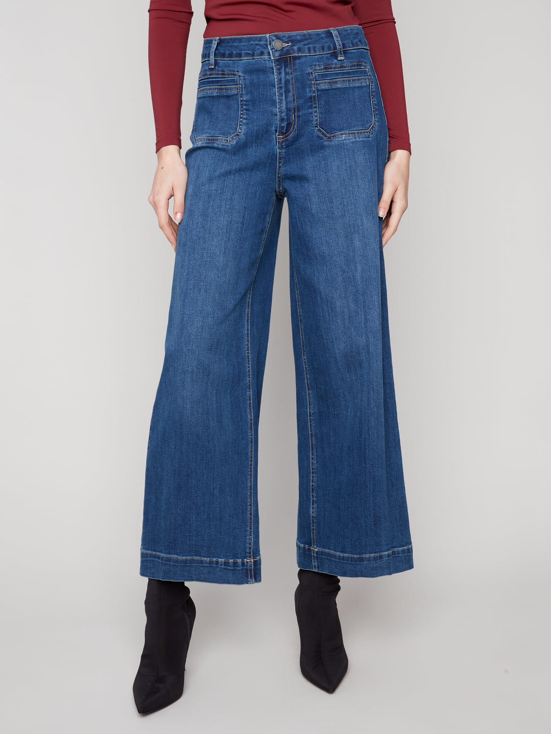 Charlie B Cropped Patch Pocket Jean C5538/431A  007  Indigo