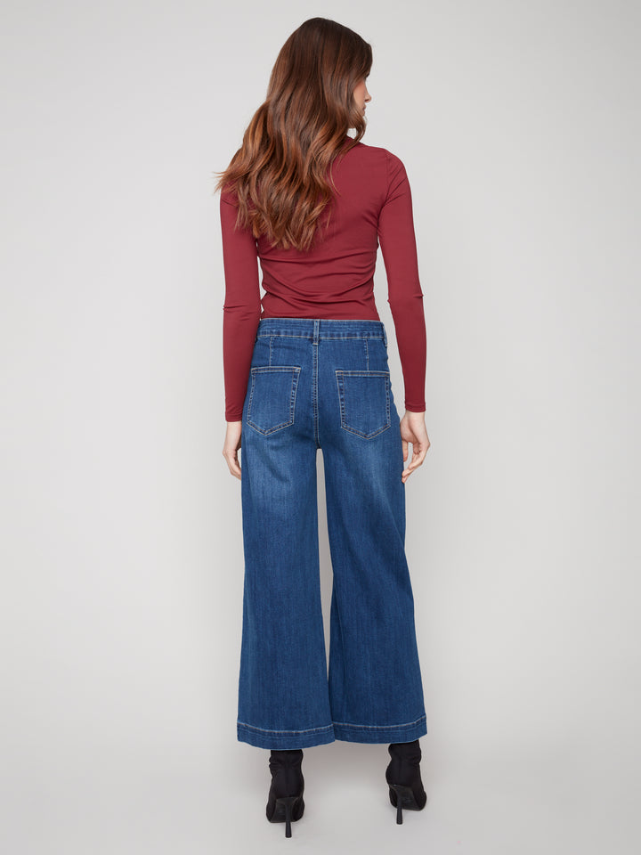 Charlie B Cropped Patch Pocket Jean C5538/431A  007  Indigo
