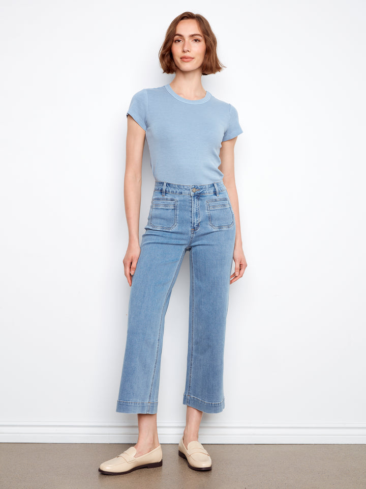 Charlie B Cropped Flower Pant C5538RP-431A