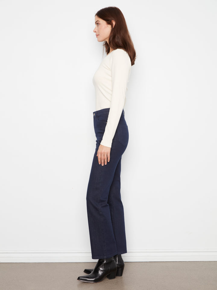 Charlie B Straight Leg Stretch Denim Jean  C5584RR-283  Blue Black