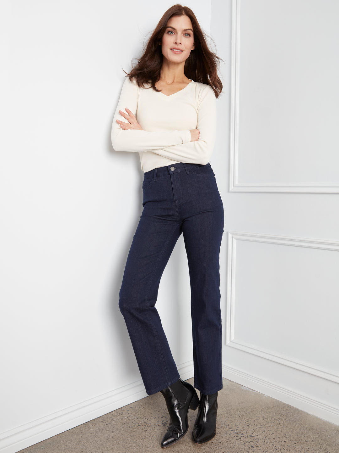 Charlie B Straight Leg Stretch Denim Jean  C5584RR-283  Blue Black