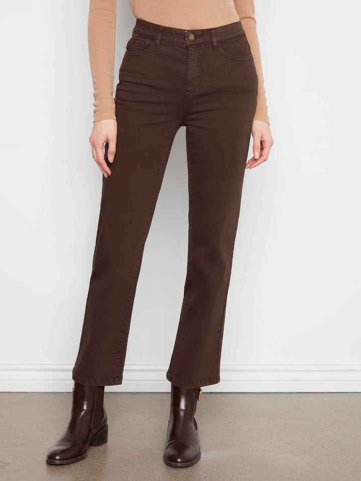 Charlie B Straight Leg Coloured Twill Pant  C5584RR-413  Coffee