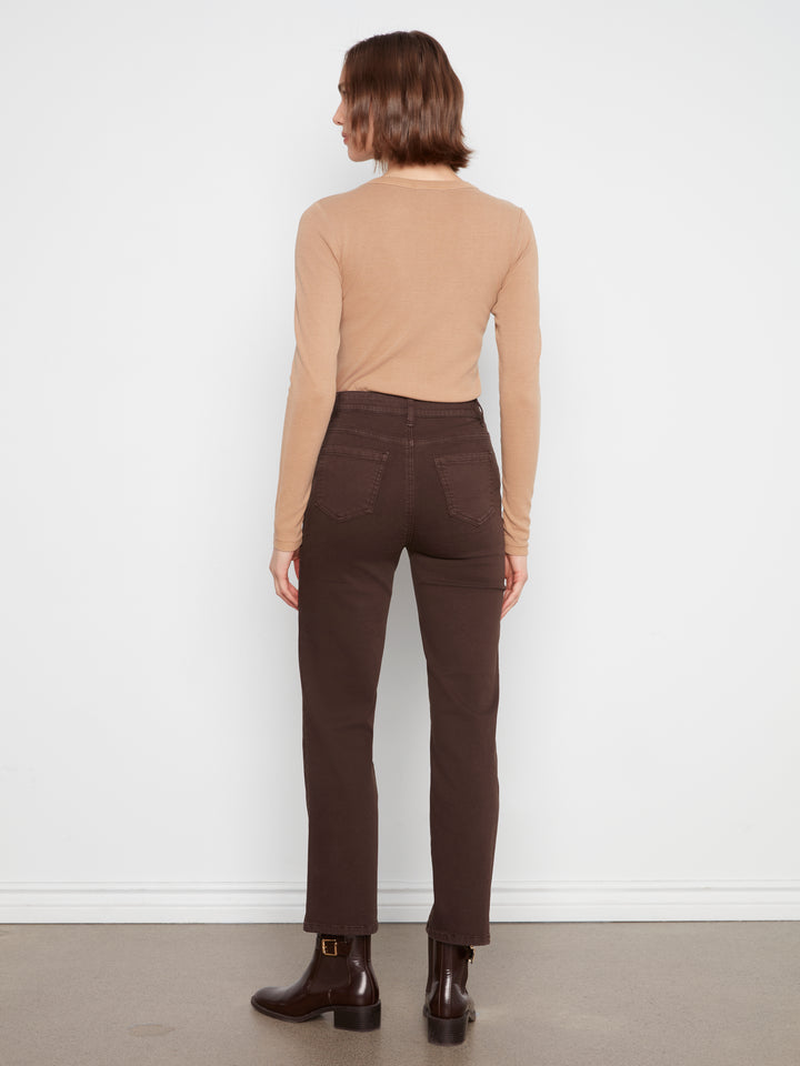 Charlie B Straight Leg Coloured Twill Pant  C5584RR-413  Coffee