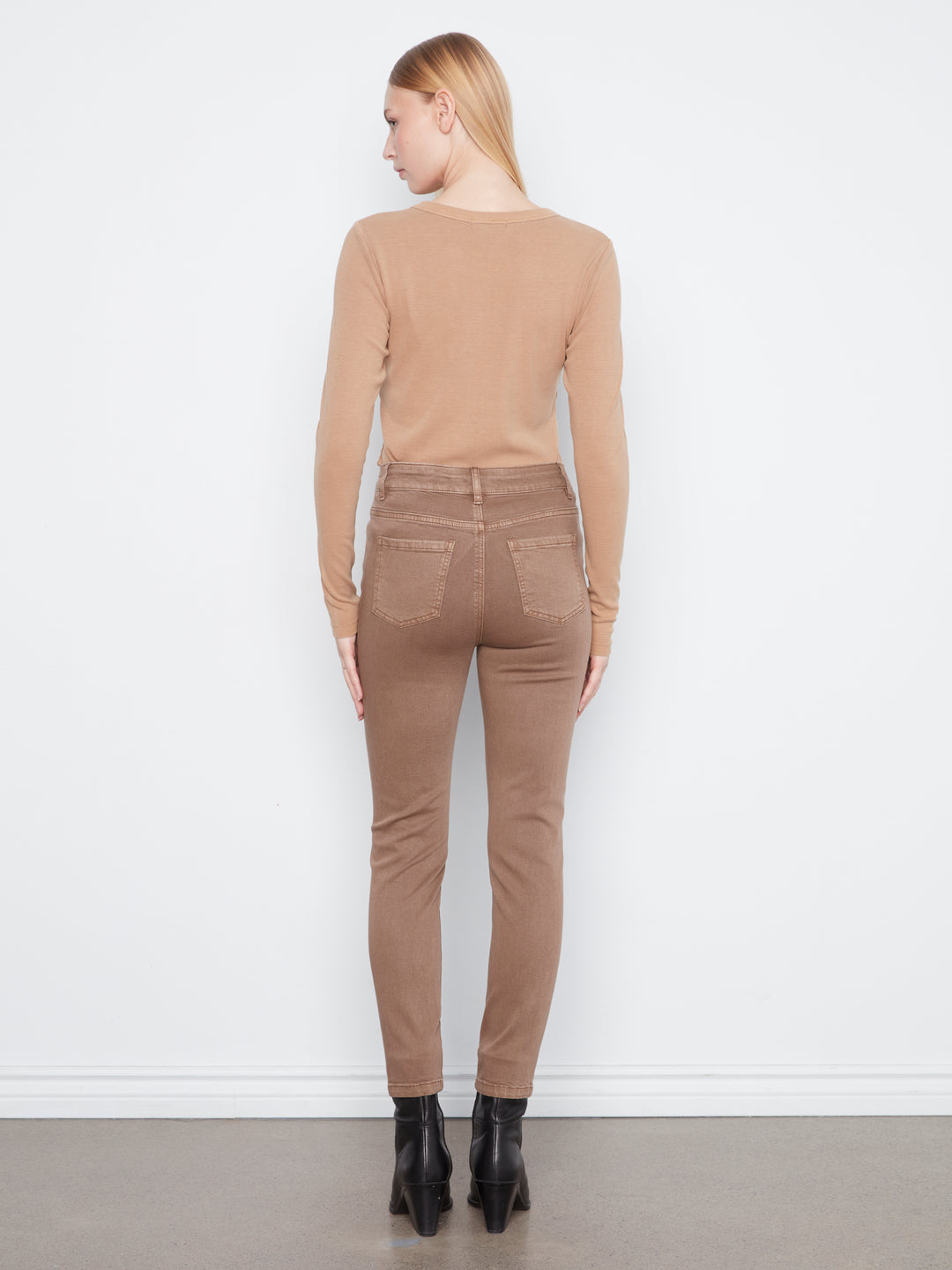 Charlie B Coloured Twill Slim Leg Pant  C5628-610  Truffle