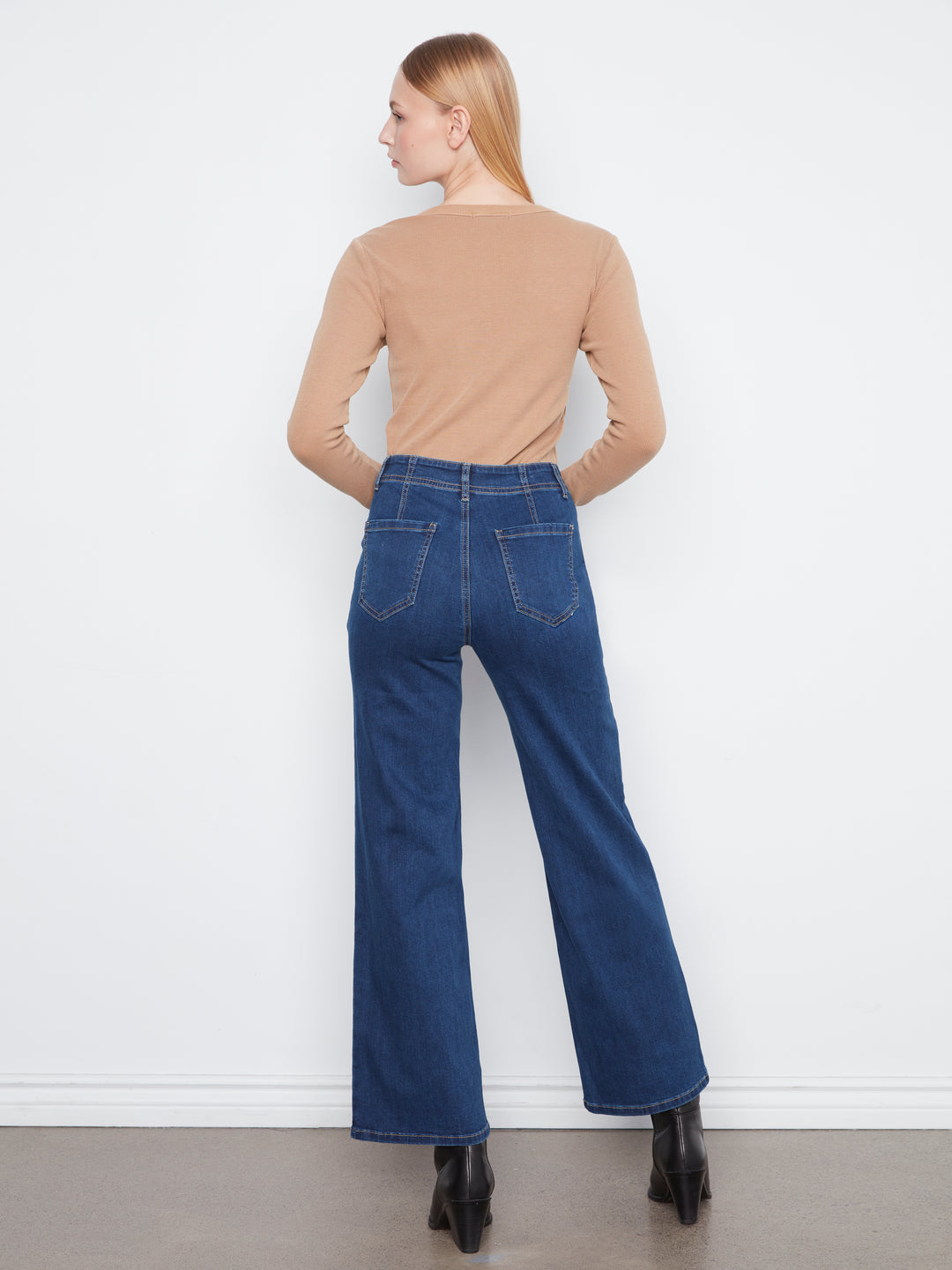 Charlie B Wide Leg Stretch Denim with Patch Pockets  C5790/431A  007 Indigo
