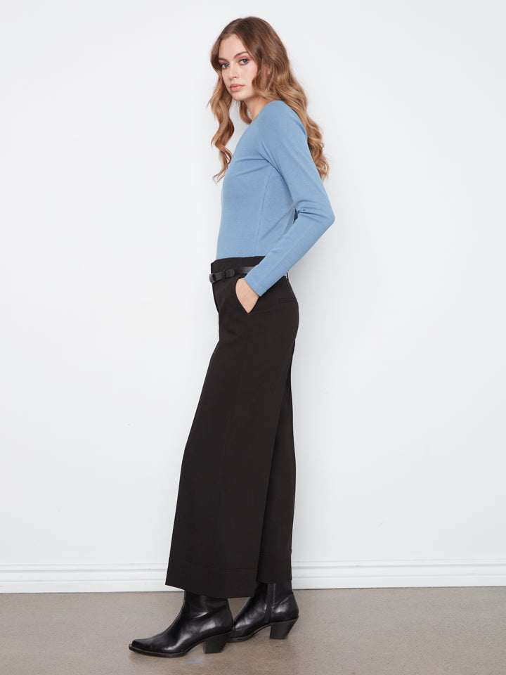 Charlie B Dressy Casual Belted Pant  C5809-001 Black