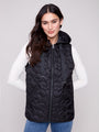 Charlie B Stars Quilted Vest - Black C6364