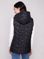 Charlie B Stars Quilted Vest - Black C6364