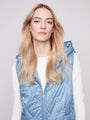 Charlie B Long Puffer Vest - Oxford C6365