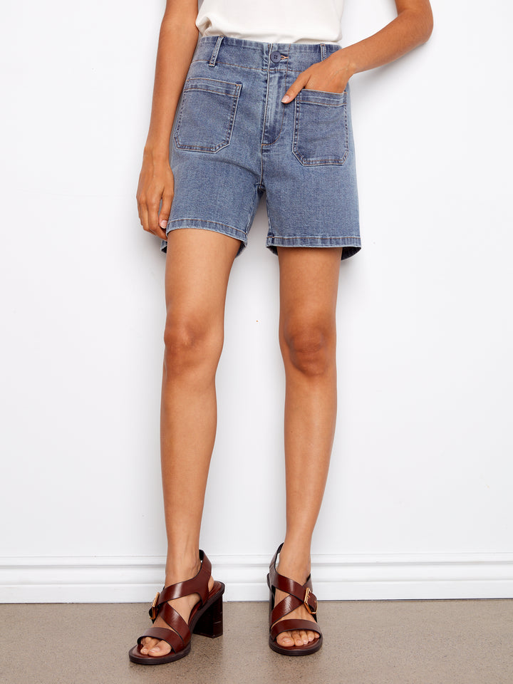Charlie B Denim Short C8051 Med. Blue