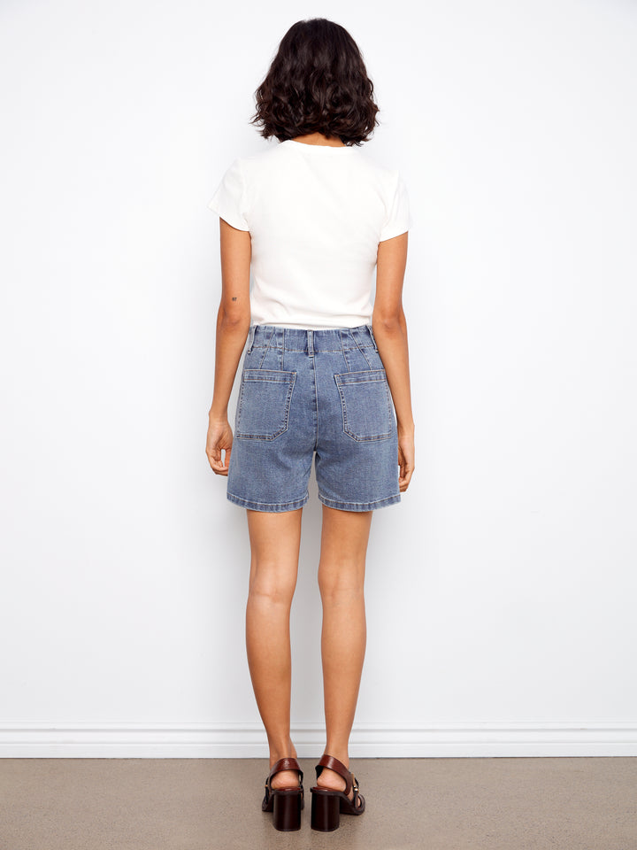 Charlie B Denim Short C8051 Med. Blue
