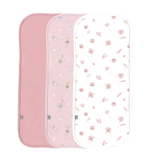 Coccoli Modal Burp Cloth 3 Pack   XM6111  Floral/Animals