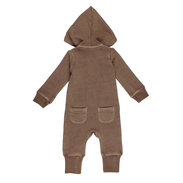 L'oved Baby Zipper Romper  CC372  Umber