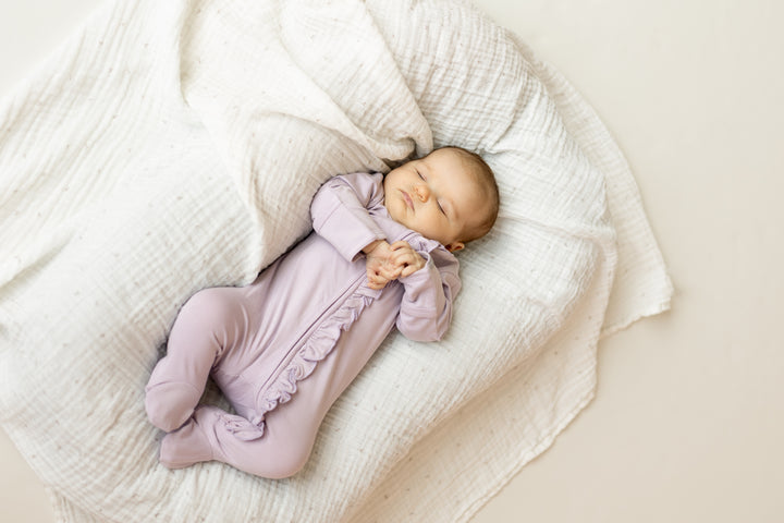 Coccoli Zipper Footie with Ruffle PM5687-72  Mauve
