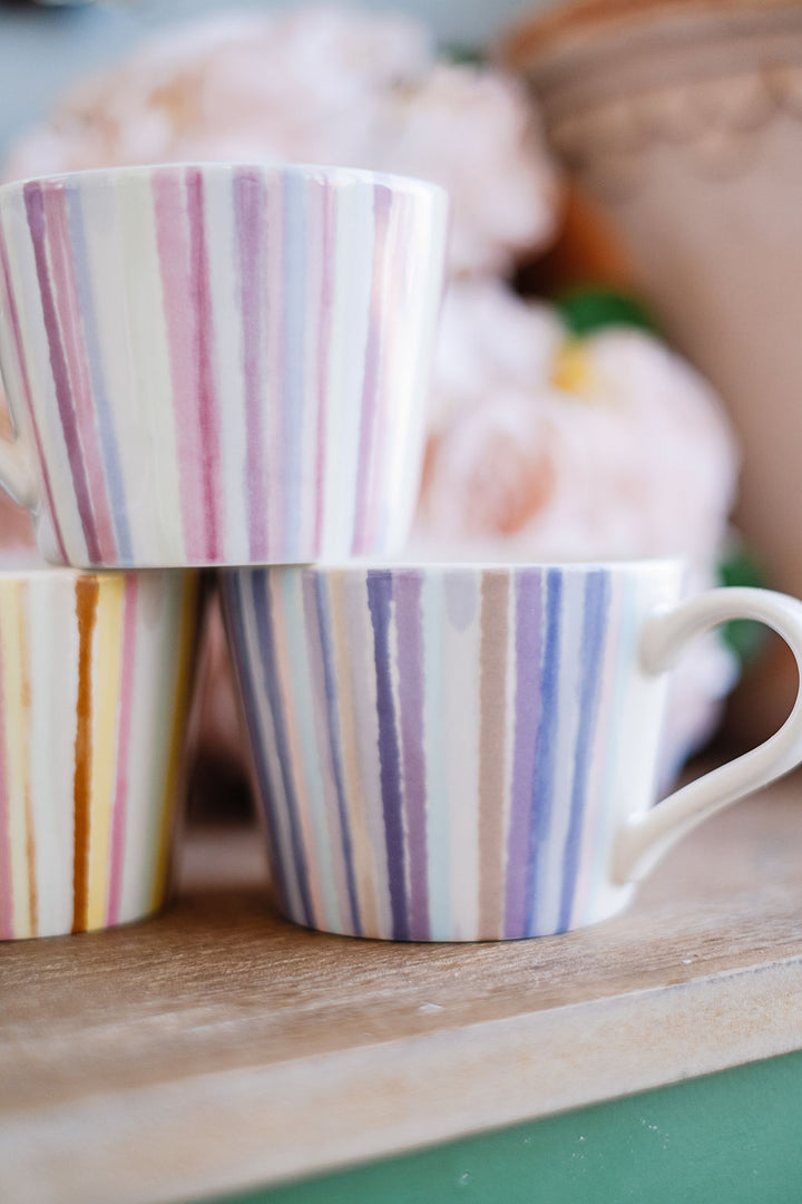 Hazel Mazel Stoneware Mug with Stripes  HM1218A