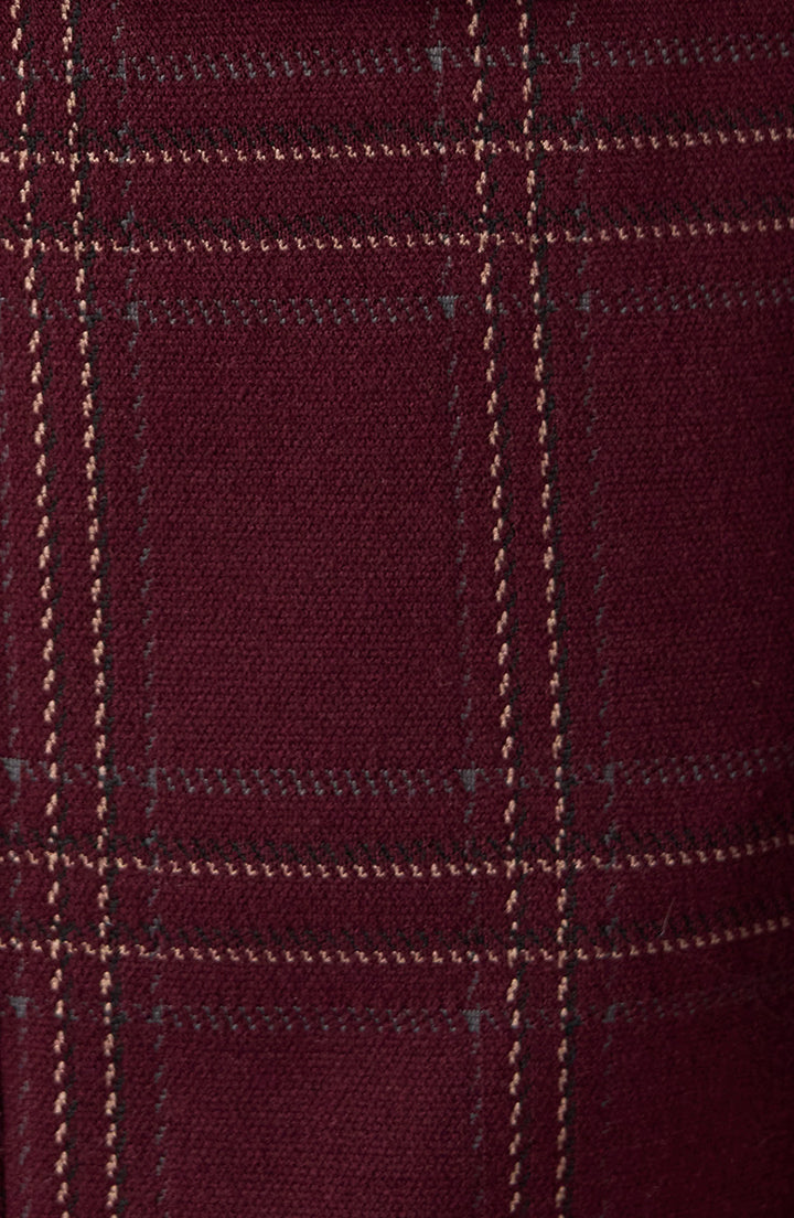 Liverpool Kelsey Wide Leg Trouser  LM4654TL91  Burgundy Windowpane