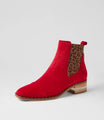 Django & Juliette Forda Chelsea Boot Red Leopard
