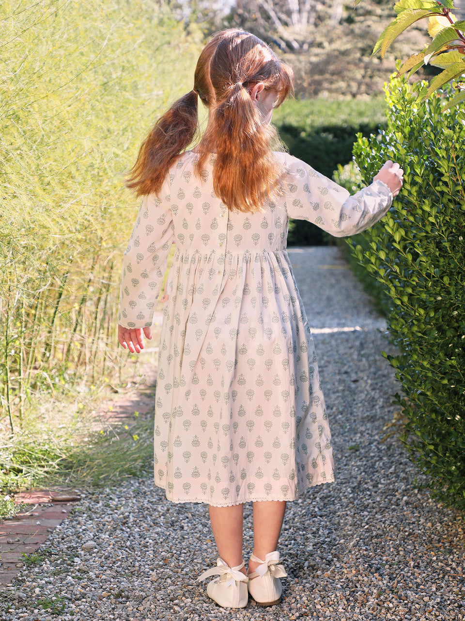 April Cornell Girls Sunflower Dress  -   Sage