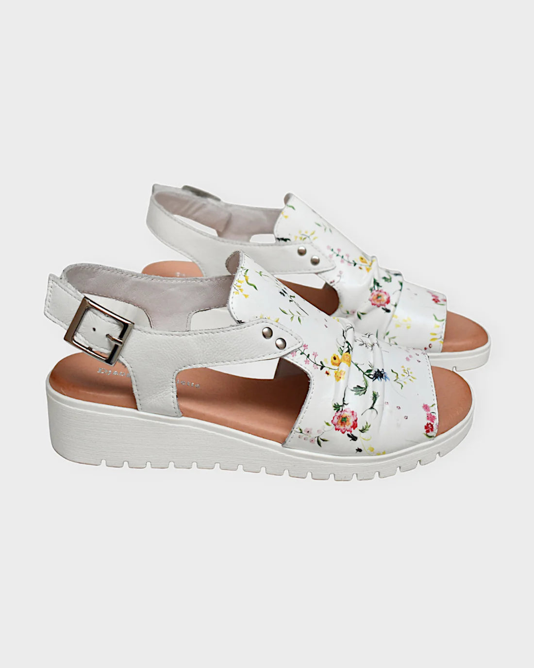 Django and Juliette Madis Sandal  -  White Bouquet  -  White Leather