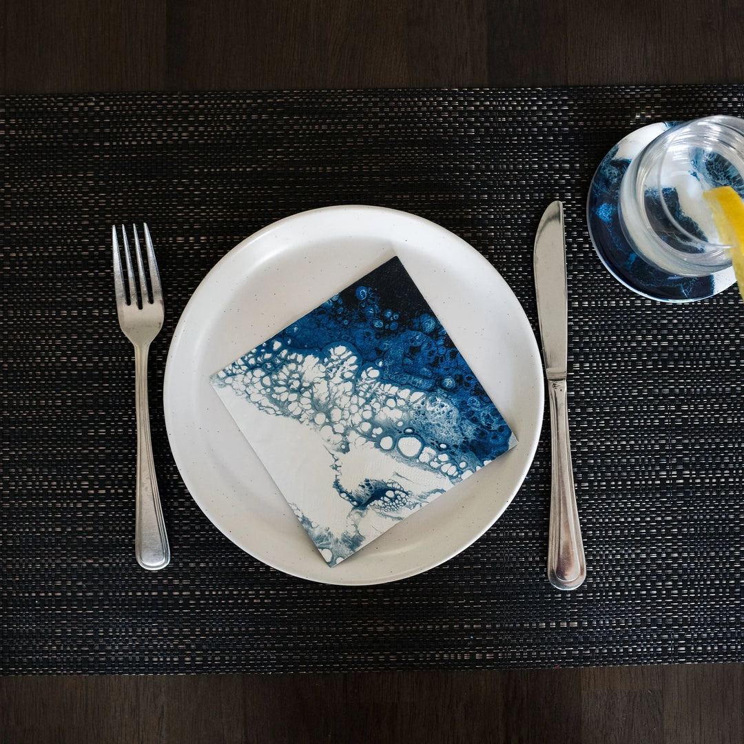 Lynn & Liana Cocktail Napkin Navy