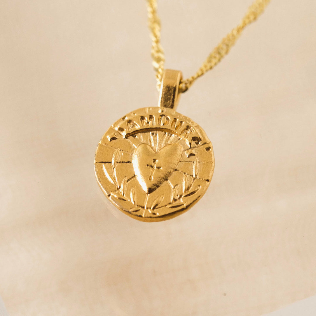 Lovers Tempo Heart Coin Necklace
