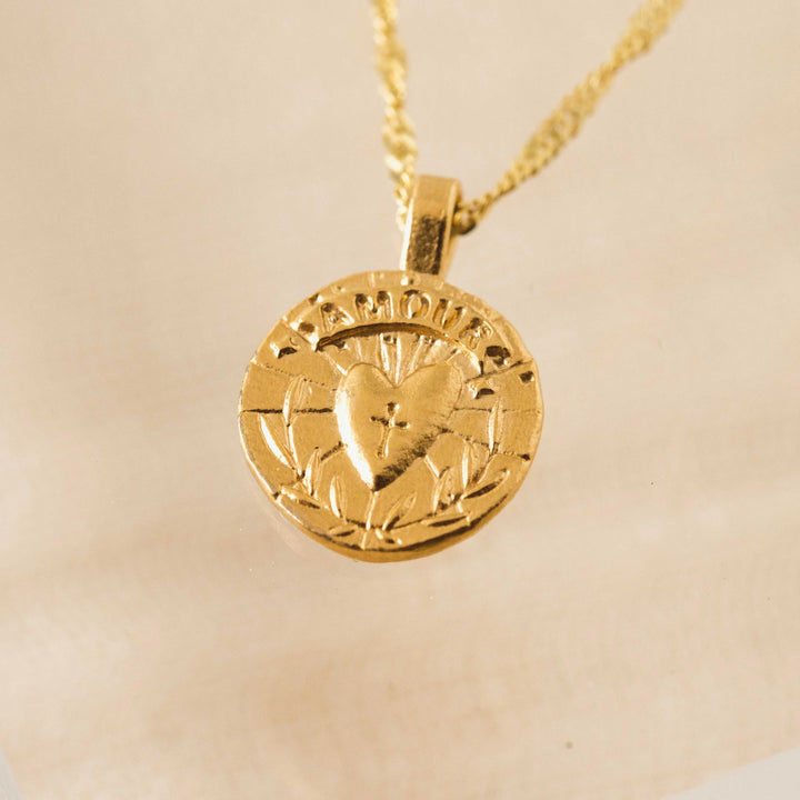Lovers Tempo Heart Coin Necklace