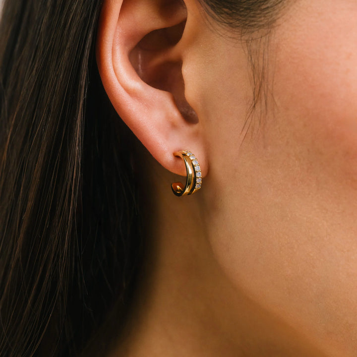 Lover's Tempo Dewdrop Hoop Earring Gold