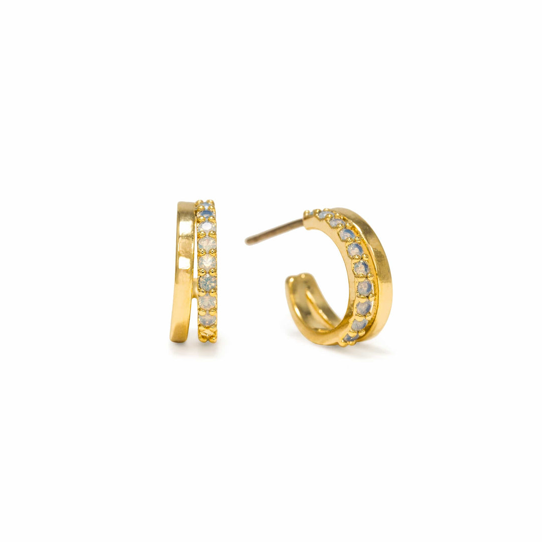 Lover's Tempo Dewdrop Hoop Earring Gold