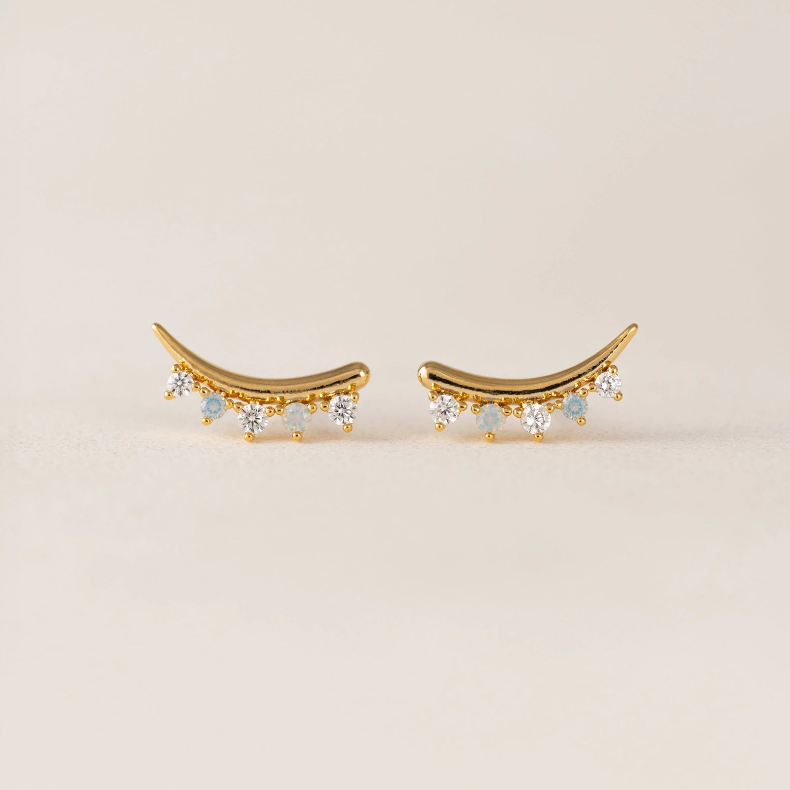 Lover's Tempo Climber Earrings - White Opal*