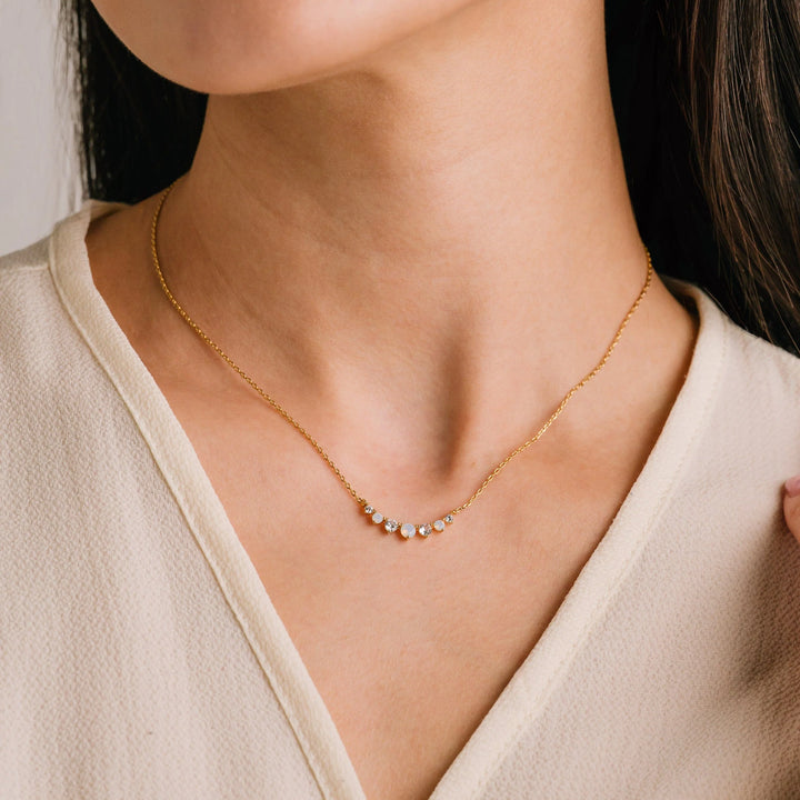 Lovers Tempo Dewdrop Necklace - White Opal*