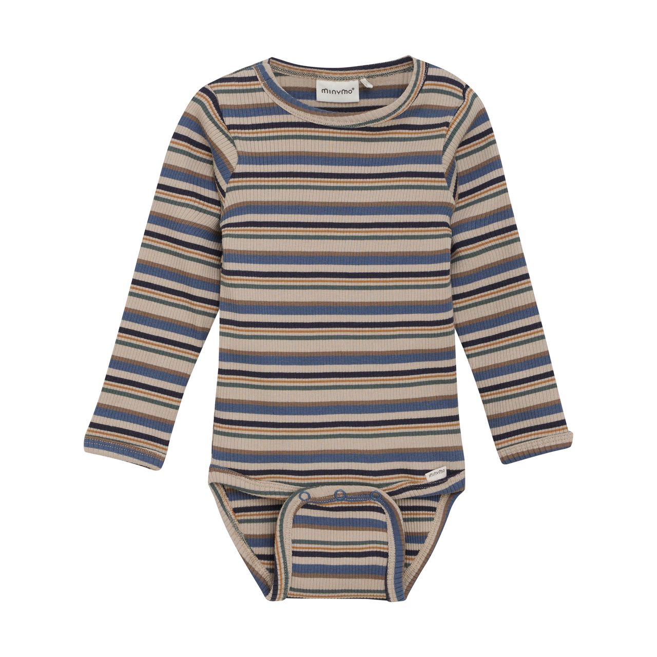 Minymo Baby Boy Long Sleeve Ribbed Bodysuit   114005-7337