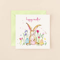 Louise Mulgrew Card EA11PE Bunny Happy Easter