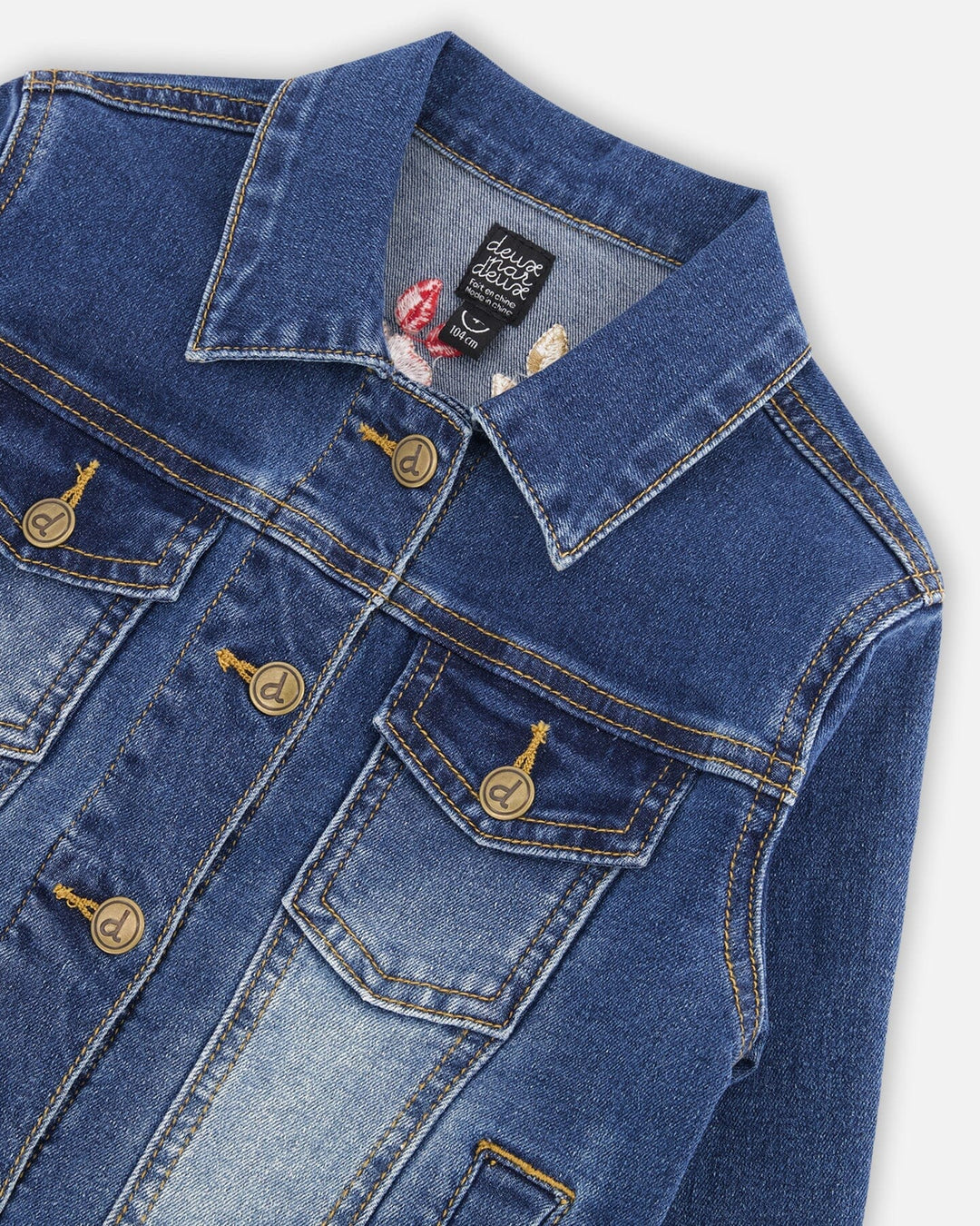 Deux par Deux Girls Denim Jacket with Embroidery F20H50-123 *