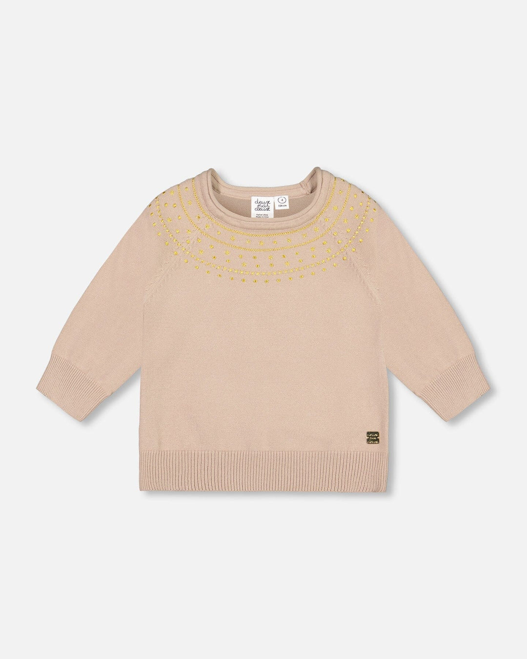 Deux par Deux Girls 3/4 Sleeve Sweater F20NGT30 Cement **